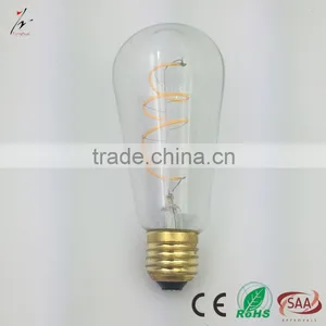 New Product Vintage Filament Led Bulb ST64 E27 Brass Lamp Base thumbnail-1