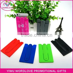 Printing Logo Soft Smart Wallet Silicone id Card Holder,card Holder With Phone Stand,smart Phone Card Holder for Cell Phone thumbnail-6