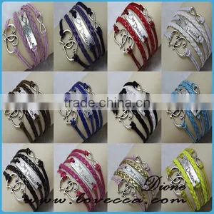 New Jewelry Fashion Leather Bracelet Infinity Love Braid Bracelet thumbnail-1