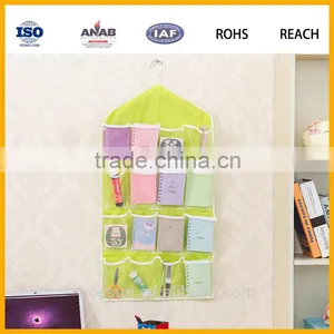 PVC+Polyester 16 Pockets Over Door Cloth Shoe Organizer Hanging Hanger Closet Space Baby Shoe Storage Bag thumbnail-4