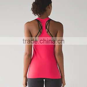 OEM Service Sexy Yoga Shirt Gym Vest Tight Tank Tops Wholesale Women thumbnail-2