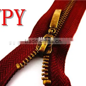 5# Antique Brass Metal Zipper for Outer Garment thumbnail-2