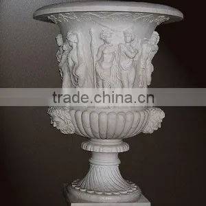 White Marble Sculpture Flowerpot thumbnail-1