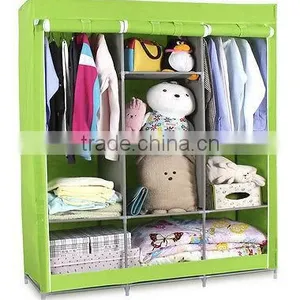 Portable Clothes Rack Wardrobes Bedroom,Wardrobe Closet Storage Organizer Garment Rack With Shelves thumbnail-2
