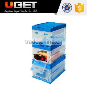 Factory Directly Sales Side Door Lid Foldable Collapsible Plastic Crate thumbnail-6