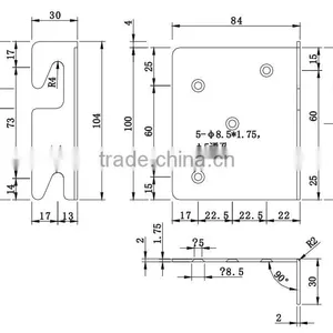 Furniture Bed Connecting Fittings Metal Bed Rail Connector Brackets thumbnail-2