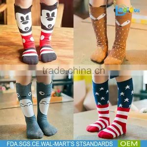 New Design Hot Sale Eco Hosiery Baby Socks Cartoon Fox Animal Knee High Socks thumbnail-4