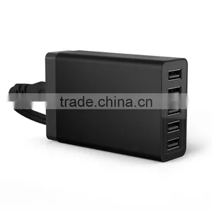 40W 5V 8A 5 Ports USB Charger,home Charger,travel Charger,wall Charger,For IPhone6 IPad Samsung Smart Phone Black USB Charger thumbnail-1
