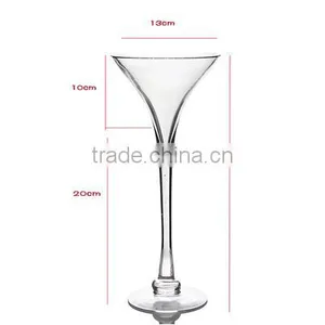 Tall Wedding Table Centerpiece Decoration Champagne Floral Ornament Clear Glass Vases thumbnail-3