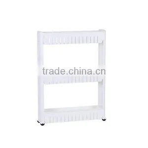 Multi-purpose Removable 3-layer Plastic Bathroom Shelf Crevice Gap Commodity Shelf thumbnail-3