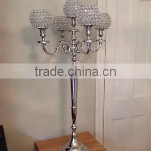 Candelabra/ Crystal Ball Candelabra/ Wedding Candle Holder thumbnail-1