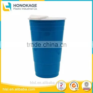 Disposable Colorful Plastic Coffee Cups With Lid, High Quality Cold Drink Cups With Lid thumbnail-1