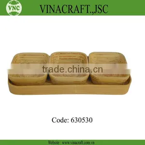 Spun Bamboo Container With Lid for Kitchen thumbnail-1