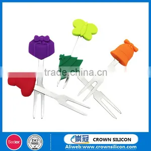 Promotional Gift New Design Eco-friendly Silicone Fruit Fork thumbnail-1