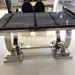 Black Glass Top Coffee Table Tea Table Set thumbnail-2