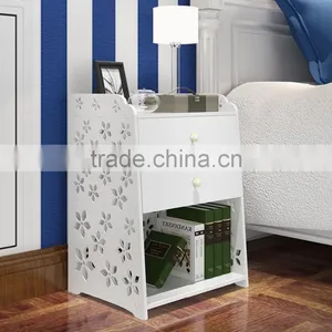 Large Size 2 Drawer Nightstand Modern Jane White Bed End Cabinet Multifunctional Storage Cabinet Bed End Table Waterproof Firepr thumbnail-1