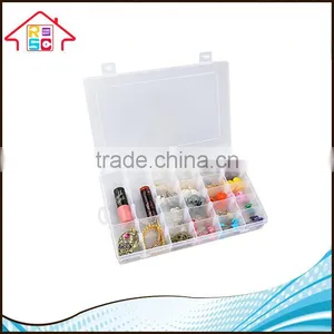 NBRSC 24 Compartment Adjustable Clear Plastic Storage Box Jewelry Tool Container thumbnail-1