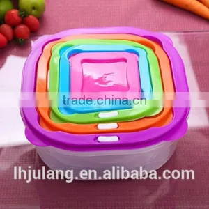 BPA-Free Stackable Plastic Food Storage Container Set With Lid/5pcs Plastic Food Storage Container Set thumbnail-1