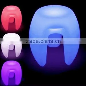 Outdoor Garden RGB LED Short Plastic Stool Furniture thumbnail-1