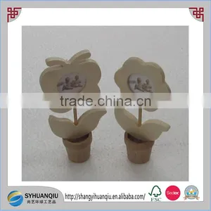 Handmade Christmas Gift Ornament Flower Shape Wooden Photo Frame thumbnail-1
