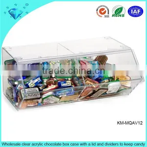 Wholesale Clear Acrylic Chocolate Box Case With a Lid and Dividers to Keep Candy thumbnail-1