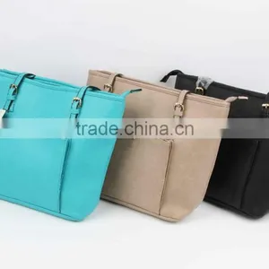 Hotsale Simple Lady PU Handbags Wholesale Women Shopping Tote Bag thumbnail-1