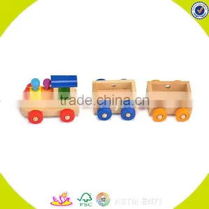 2017 Wholesale Baby Wooden Train Block Funny Kids Wooden Train Block Educational Children Wooden Train Block W05C071 thumbnail-5
