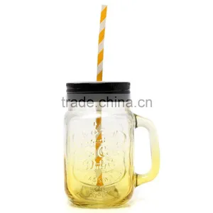 The Glass 500ml Fashional Vintage Mason Glass Drinking Jar thumbnail-3