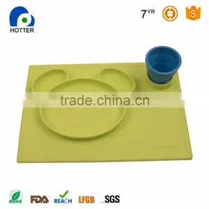 Kids Silicone Square Shaped Snack Trays Hot Selling Silicone Baby Plates thumbnail-6