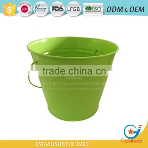 Garden Iron and Zinc Powder Coated Galvanized Flower Bucket Metal Bucket Plant Pots thumbnail-1