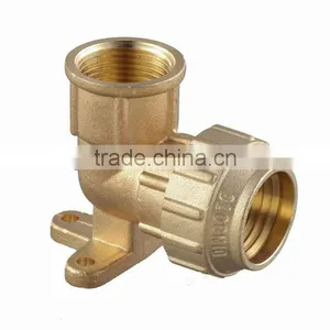 PE PIPE BRASS FITTING FEMALE ELBOW WITH BASE thumbnail-1