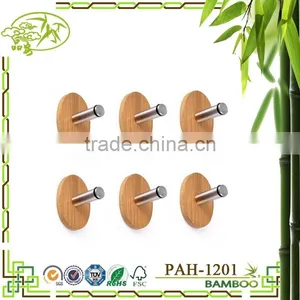 Aonong Bamboo Clothes Hook Group/stainless Hanging Hook/bamboo Hanging Rack With Stainless thumbnail-3