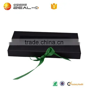 Cardboard Matte Black Box for Hair Extensions With Ribbon thumbnail-1