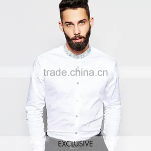Reclaimed Vintage Smart Custom Shirt With Grandad Collar thumbnail-1