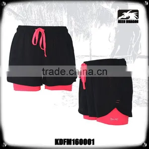 2016 New Style Double Layer Blank Yoga Pants Running Shorts thumbnail-1