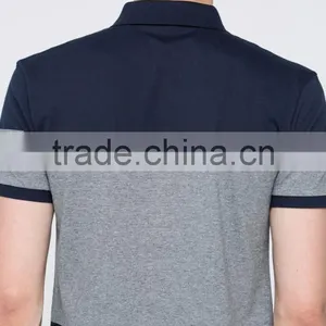 Wholesale Colorfast Combed Cotton Pique Ribbed Collar and Cuff Golf Matching Color Polo T-shirt Color Matching For Men thumbnail-4