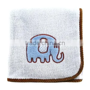 Trade Assurance Applique Elephant Custom 100%cotton Terry Baby Blanket/throw Blanket for Wholesale thumbnail-2