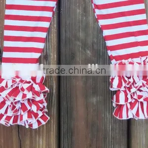Wholesale Clothing In China,Baby Girls Knitted Cotton Striped Ruffle Pants,Toddlers 95% Cotton 5% Spandex Icing Legging thumbnail-2