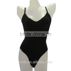 Black High Cut Seamless Ladies Hot Shapers Sexy Bodysuits Women Slimming Shapewear thumbnail-1