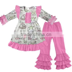 Wholesale Children Outfit Easter Bunny Printed Boutique Clothing Baby Girl Boutique Clothing With Pink Pants thumbnail-1