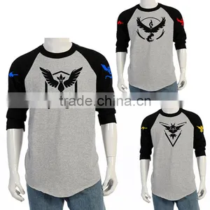 New Men LONG SLEEVE T-Shirt Pokemon Go Team Valor/Mystic/Instinct Tee Tops Adult thumbnail-1
