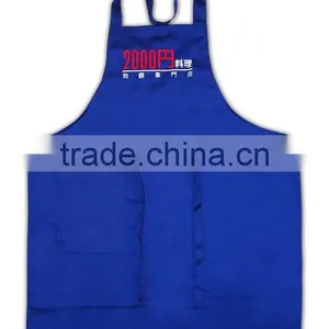 100% Cotton Canvas Apron Bule Printing Design Kitchen Cooking Bib Apron thumbnail-5