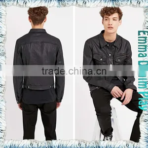 Urban Vogue Renewal Vintage Men's Black Denim Short Jacket thumbnail-3