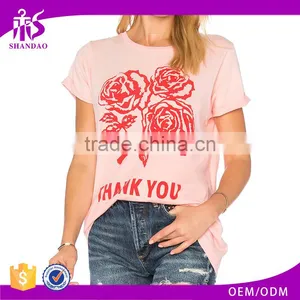 2018 Guangzhou Shandao Garment OEM Customized New Style Summer Fashion 160g 100% Cotton Short Sleeve O-Neck Women T Shirt Design thumbnail-1