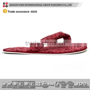 2017 Cheap Hotel Slipper Velvet Wholesale Home Use Guest Hotel Slipper Indoor Slipper for Winter thumbnail-2