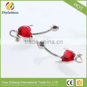 Plastic Heart Shape CZ Navel Ring Made in China thumbnail-2