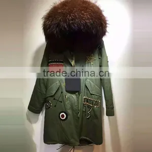 2016 New Arrival Long Style Germany Beading Winter Faux Fur Coat Professional Supplier Guangzhou Factory thumbnail-1