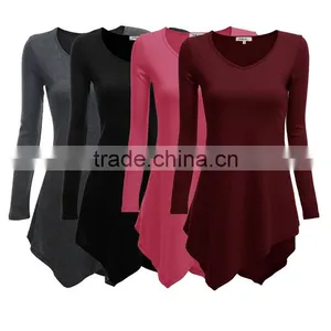 Women's Beaded Side Seam Ladies Uniform T-shirt Blouses thumbnail-1
