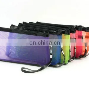6 Pieces Multi Color Mesh Design Zipper Make Up Bag for Ladies thumbnail-1