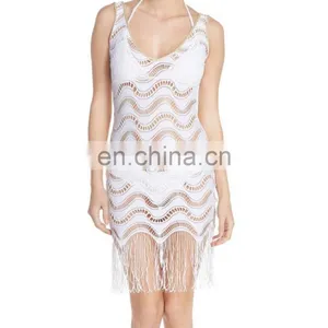 C94 Fringe Trim Cover-Up Beach Dress thumbnail-1